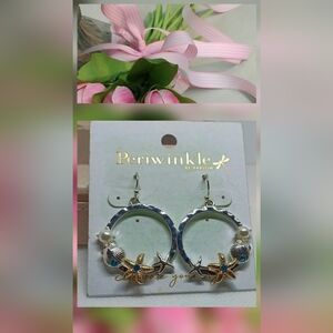 Periwinkle by Barlow Silver and Gold Seashell Earrings NWTs.